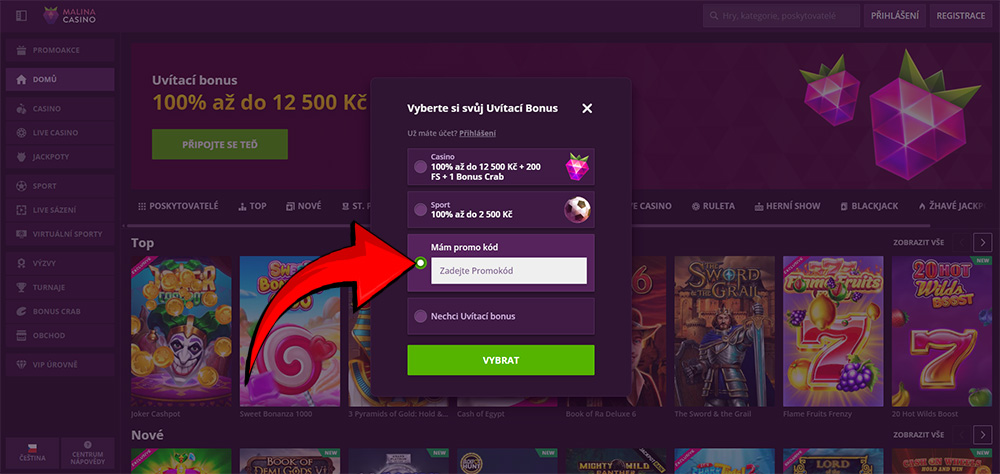 Ottieni il Malina Casino Codice Promo Oggi